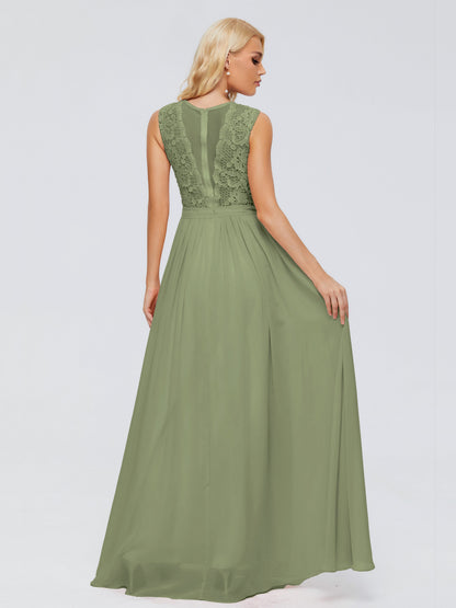 Melody A-Line Bateau Chiffon Bridesmaid Dresses