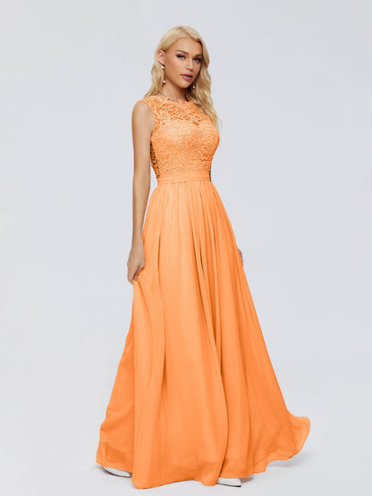 Melody A-Line Bateau Chiffon Bridesmaid Dresses