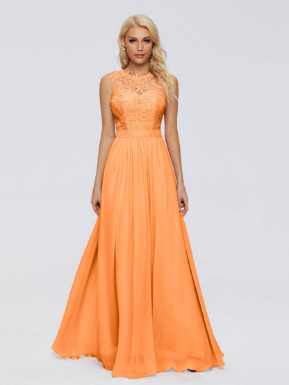 Melody A-Line Bateau Chiffon Bridesmaid Dresses