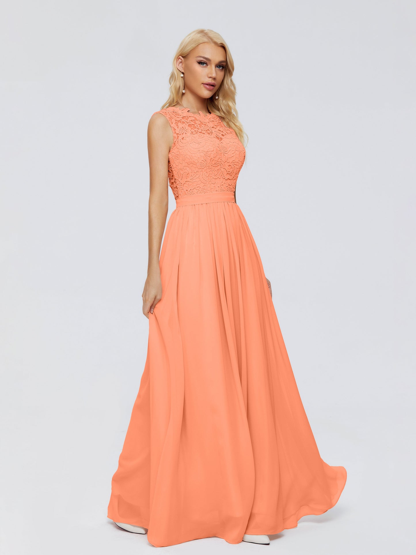 Melody A-Line Bateau Chiffon Bridesmaid Dresses