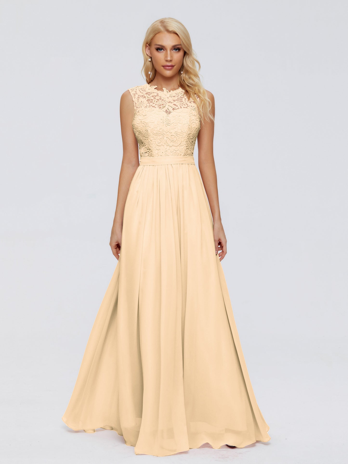 Melody A-Line Bateau Chiffon Bridesmaid Dresses
