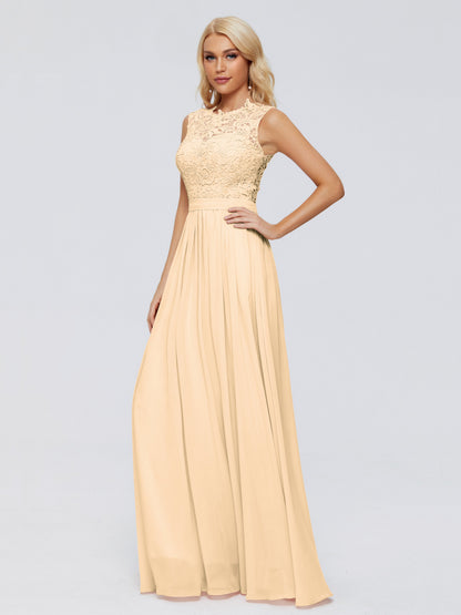 Melody A-Line Bateau Chiffon Bridesmaid Dresses
