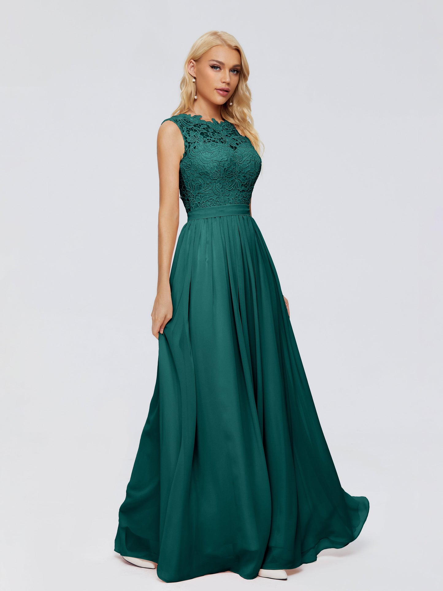 Melody A-Line Bateau Chiffon Bridesmaid Dresses