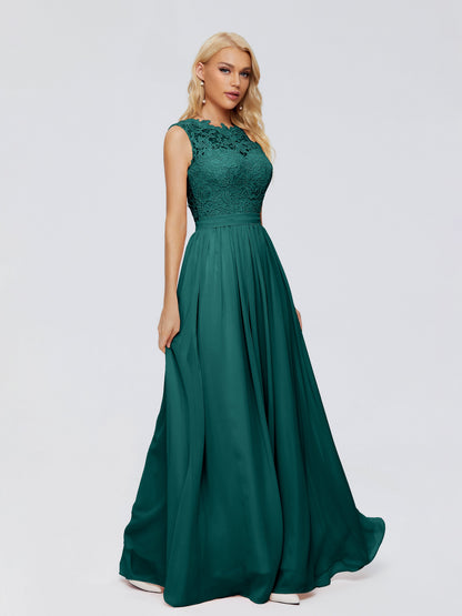 Melody A-Line Bateau Chiffon Bridesmaid Dresses