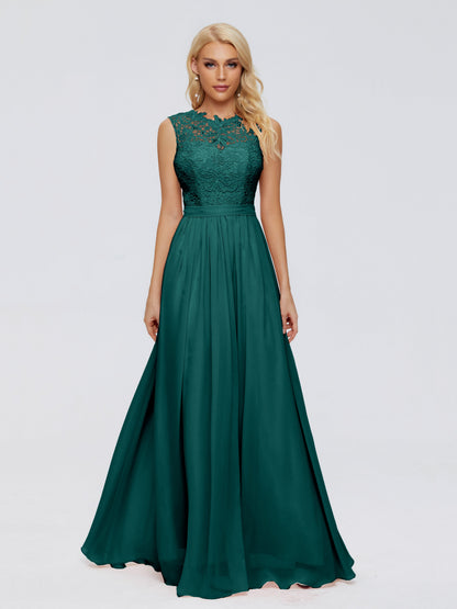 Melody A-Line Bateau Chiffon Bridesmaid Dresses