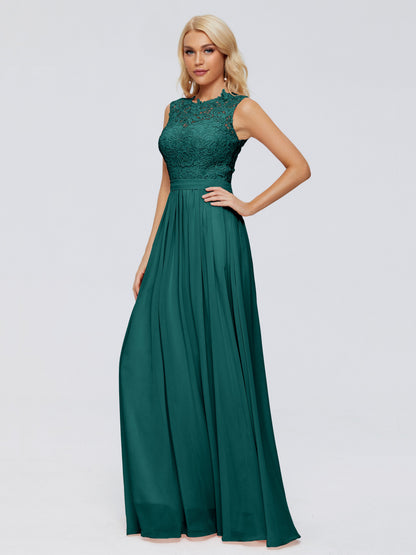 Melody A-Line Bateau Chiffon Bridesmaid Dresses