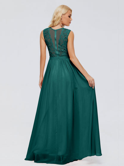 Melody A-Line Bateau Chiffon Bridesmaid Dresses