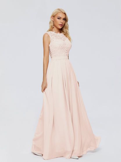 Melody A-Line Bateau Chiffon Bridesmaid Dresses