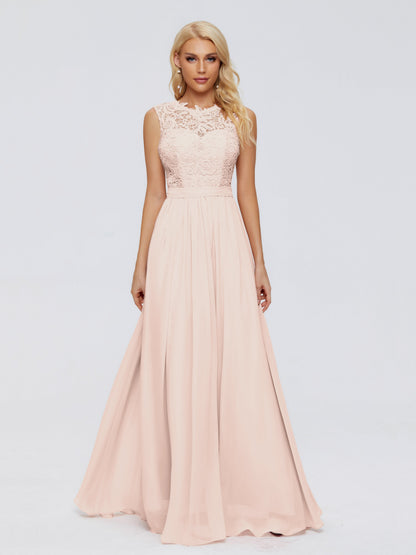 Melody A-Line Bateau Chiffon Bridesmaid Dresses