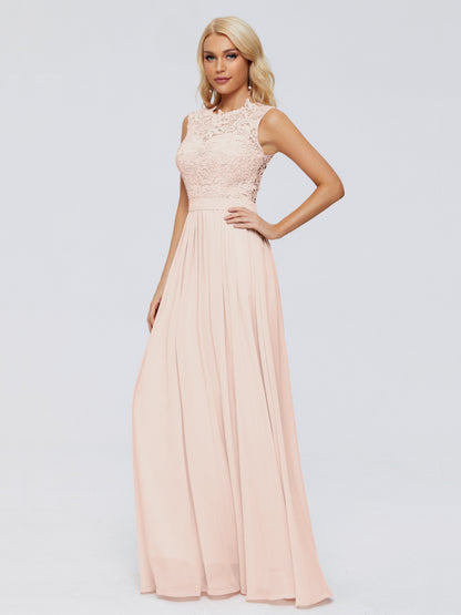 Melody A-Line Bateau Chiffon Bridesmaid Dresses