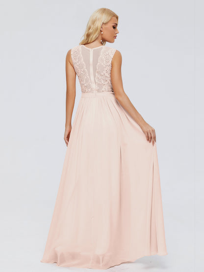 Melody A-Line Bateau Chiffon Bridesmaid Dresses