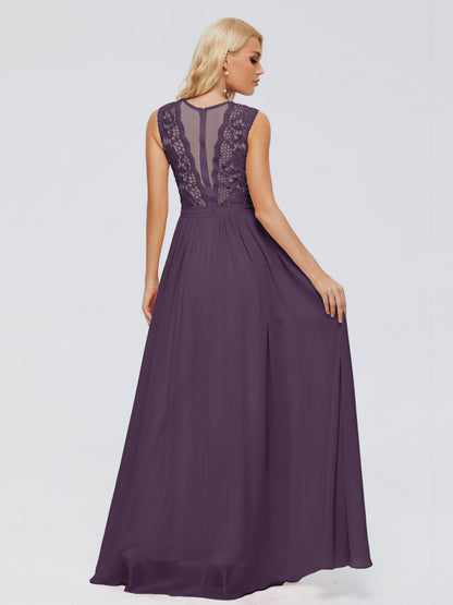 Melody A-Line Bateau Chiffon Bridesmaid Dresses