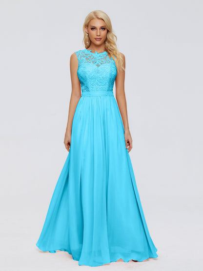 Melody A-Line Bateau Chiffon Bridesmaid Dresses
