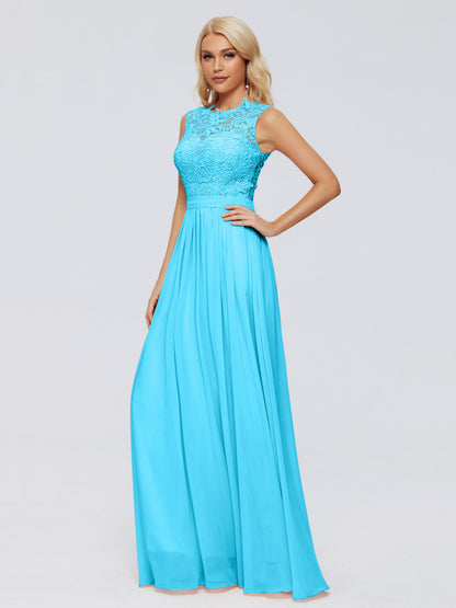 Melody A-Line Bateau Chiffon Bridesmaid Dresses