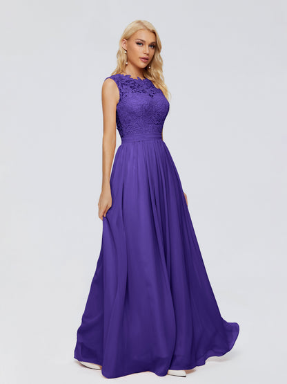 Melody A-Line Bateau Chiffon Bridesmaid Dresses