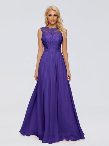 Melody A-Line Bateau Chiffon Bridesmaid Dresses