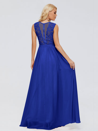 Melody A-Line Bateau Chiffon Bridesmaid Dresses