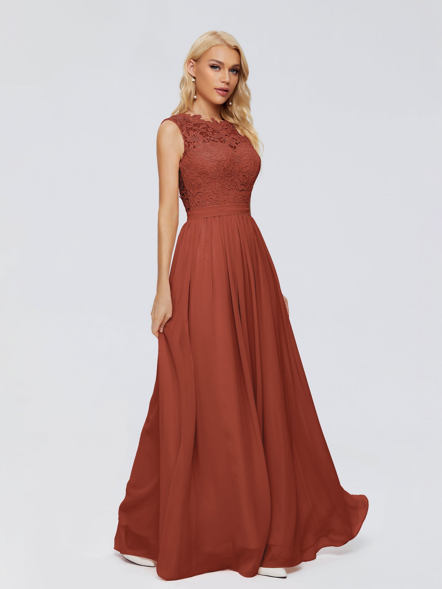 Melody A-Line Bateau Chiffon Bridesmaid Dresses