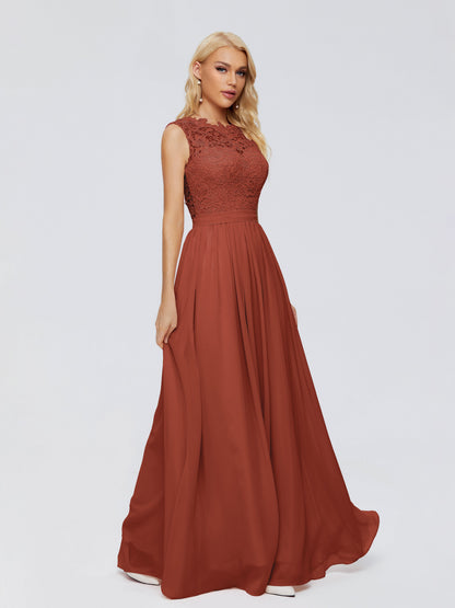 Melody A-Line Bateau Chiffon Bridesmaid Dresses