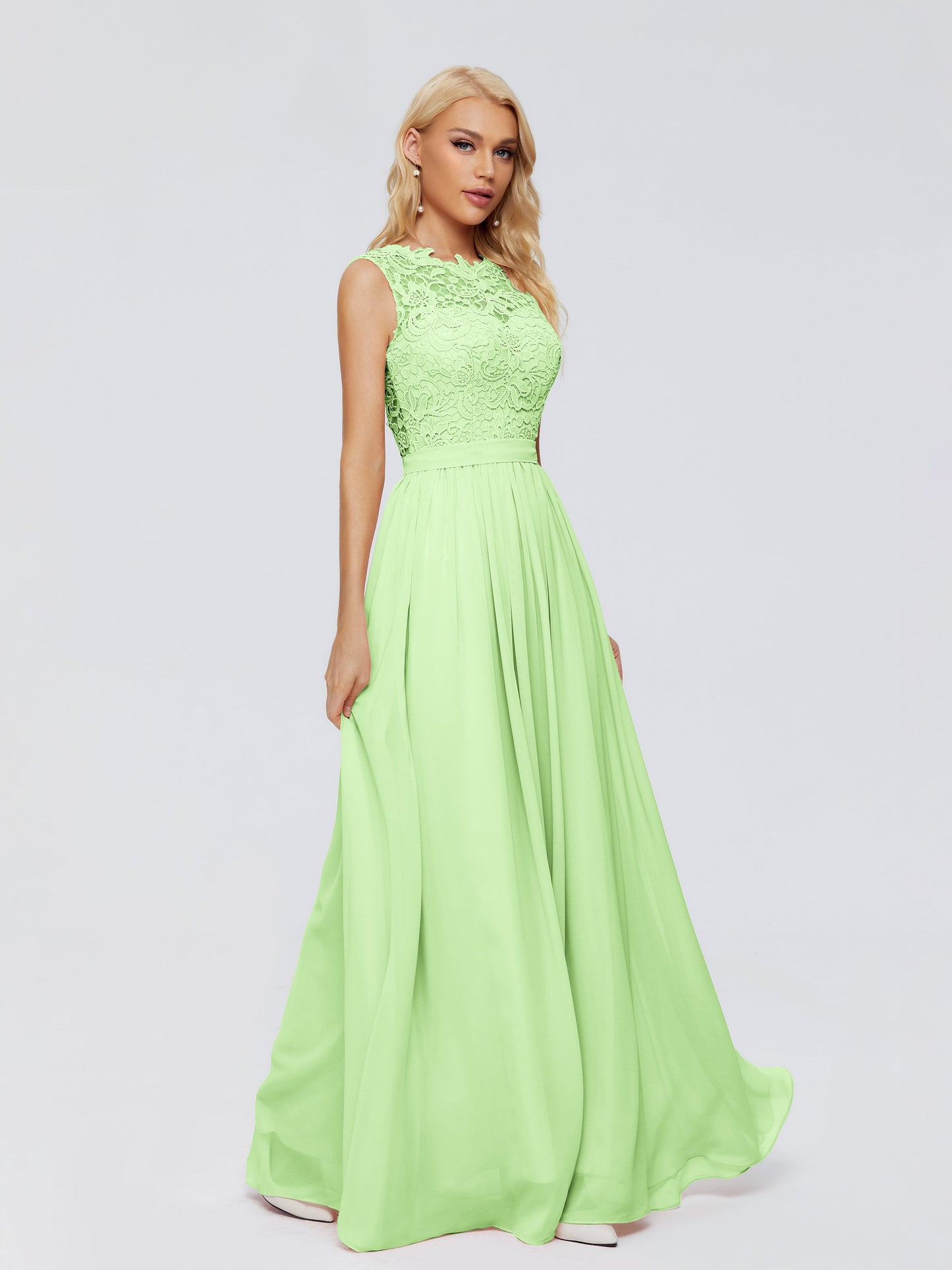 Melody A-Line Bateau Chiffon Bridesmaid Dresses