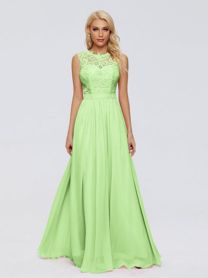Melody A-Line Bateau Chiffon Bridesmaid Dresses