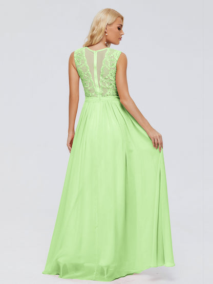 Melody A-Line Bateau Chiffon Bridesmaid Dresses
