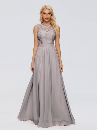 Melody A-Line Bateau Chiffon Bridesmaid Dresses