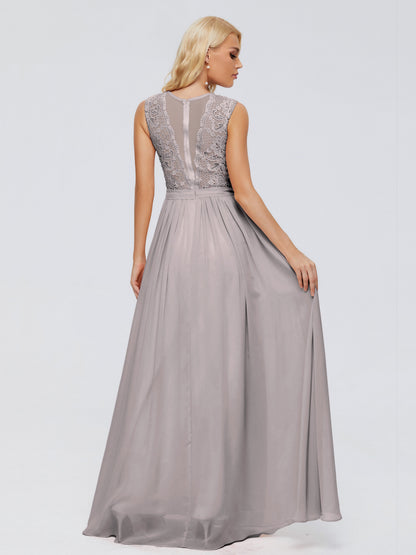 Melody A-Line Bateau Chiffon Bridesmaid Dresses