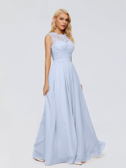 Melody A-Line Bateau Chiffon Bridesmaid Dresses