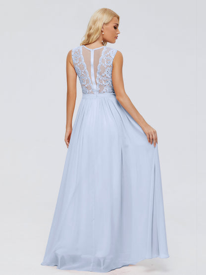 Melody A-Line Bateau Chiffon Bridesmaid Dresses