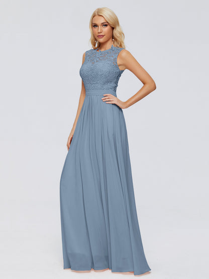 Melody A-Line Bateau Chiffon Bridesmaid Dresses