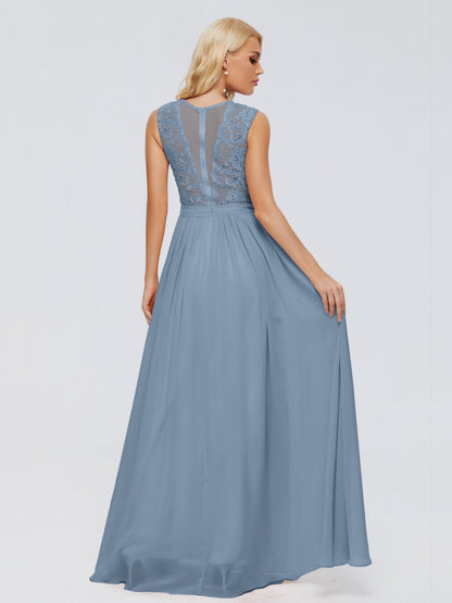 Melody A-Line Bateau Chiffon Bridesmaid Dresses