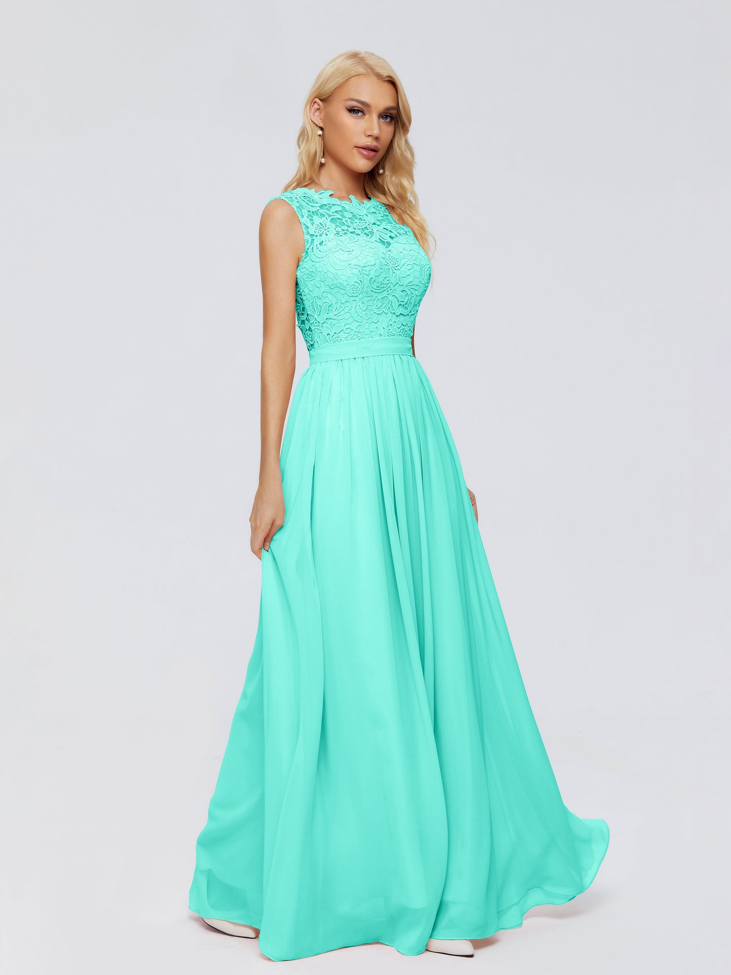 Melody A-Line Bateau Chiffon Bridesmaid Dresses