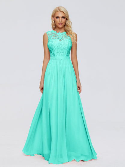 Melody A-Line Bateau Chiffon Bridesmaid Dresses