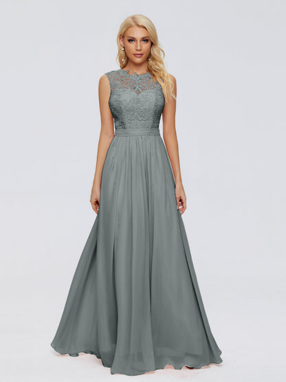 Melody A-Line Bateau Chiffon Bridesmaid Dresses