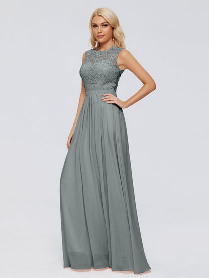 Melody A-Line Bateau Chiffon Bridesmaid Dresses