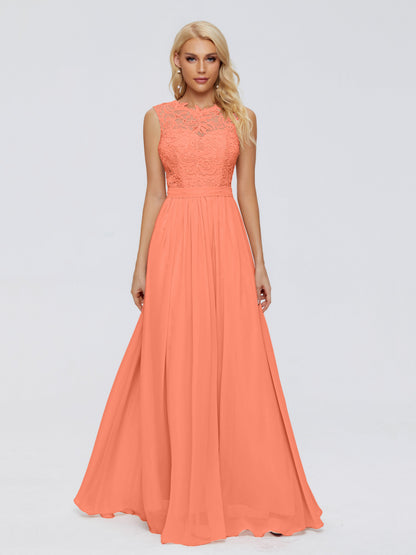 Melody A-Line Bateau Chiffon Bridesmaid Dresses