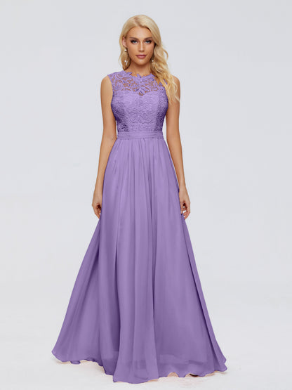 Melody A-Line Bateau Chiffon Bridesmaid Dresses
