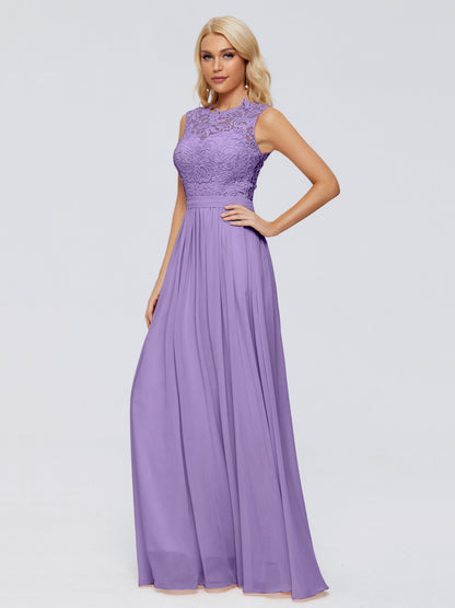 Melody A-Line Bateau Chiffon Bridesmaid Dresses