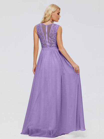 Melody A-Line Bateau Chiffon Bridesmaid Dresses