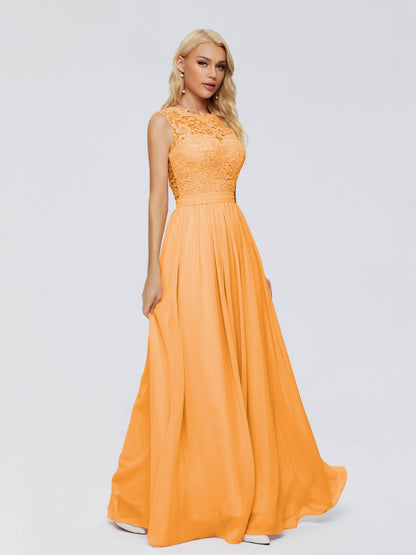 Melody A-Line Bateau Chiffon Bridesmaid Dresses