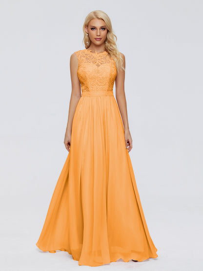 Melody A-Line Bateau Chiffon Bridesmaid Dresses