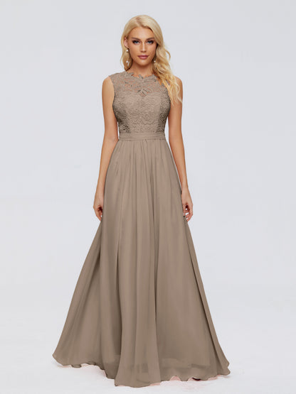 Melody A-Line Bateau Chiffon Bridesmaid Dresses