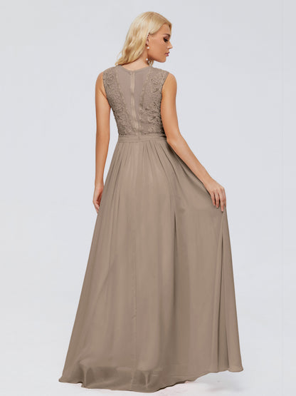 Melody A-Line Bateau Chiffon Bridesmaid Dresses