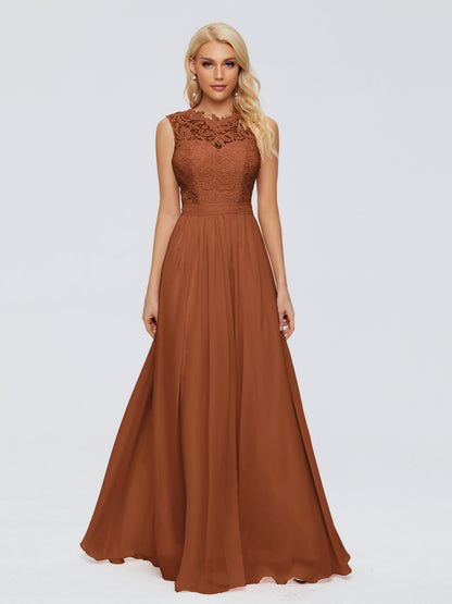 Melody A-Line Bateau Chiffon Bridesmaid Dresses