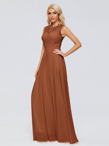 Melody A-Line Bateau Chiffon Bridesmaid Dresses