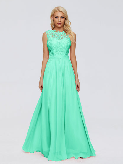 Melody A-Line Bateau Chiffon Bridesmaid Dresses