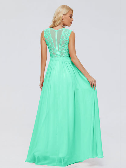 Melody A-Line Bateau Chiffon Bridesmaid Dresses