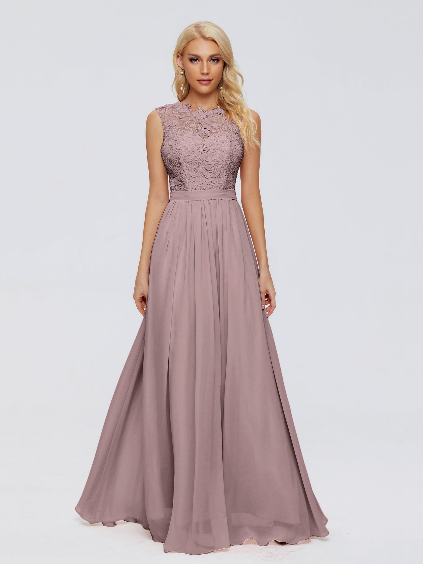 Melody A-Line Bateau Chiffon Bridesmaid Dresses