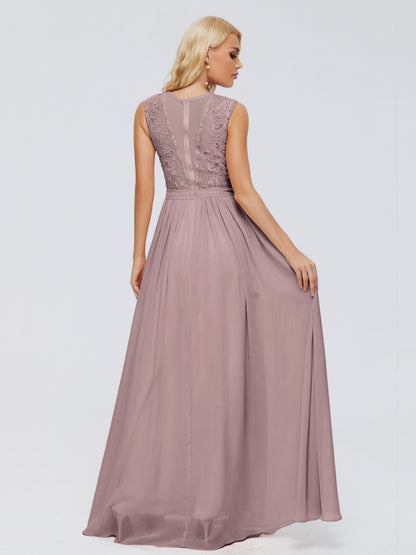 Melody A-Line Bateau Chiffon Bridesmaid Dresses